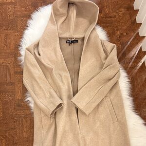 Zara Beige Hooded Jacket